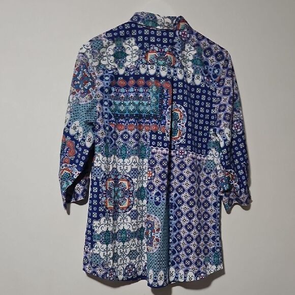 Chico's Multicolor Patterned Button Down Shirt 2 - Picture 5 of 5